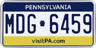 PA license plate MDG6459