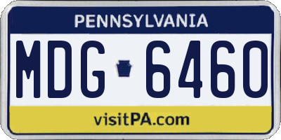 PA license plate MDG6460