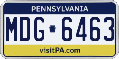 PA license plate MDG6463