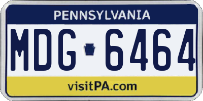 PA license plate MDG6464