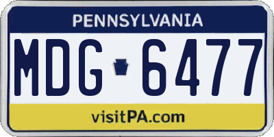 PA license plate MDG6477