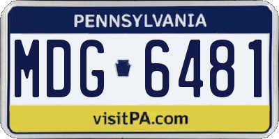PA license plate MDG6481