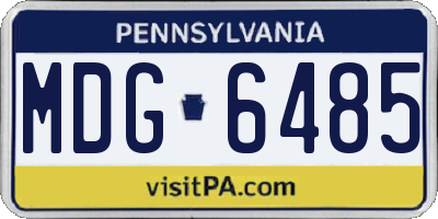 PA license plate MDG6485