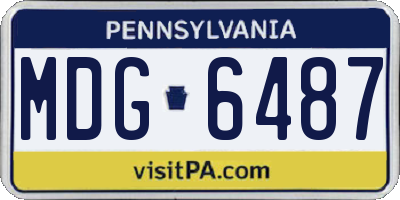 PA license plate MDG6487