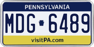 PA license plate MDG6489