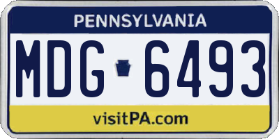 PA license plate MDG6493