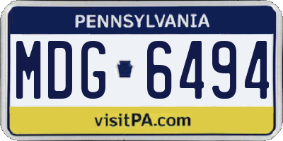 PA license plate MDG6494