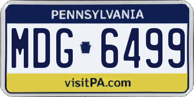 PA license plate MDG6499