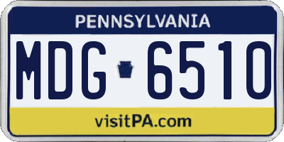 PA license plate MDG6510
