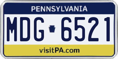 PA license plate MDG6521