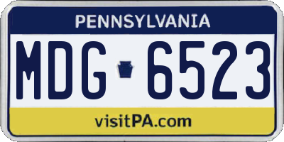 PA license plate MDG6523