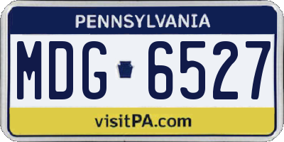 PA license plate MDG6527