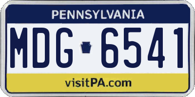 PA license plate MDG6541