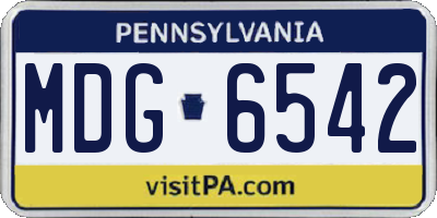 PA license plate MDG6542