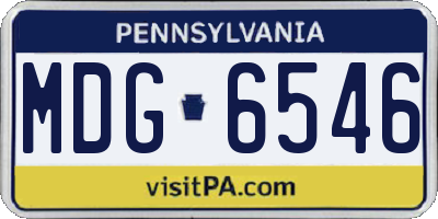 PA license plate MDG6546