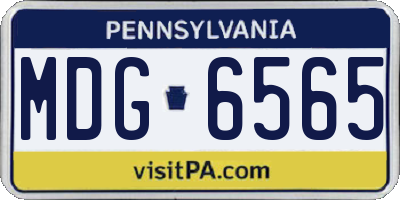 PA license plate MDG6565