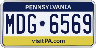 PA license plate MDG6569