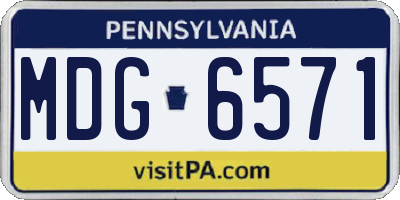 PA license plate MDG6571