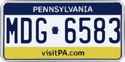 PA license plate MDG6583