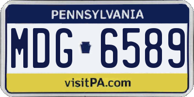 PA license plate MDG6589