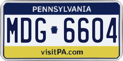 PA license plate MDG6604