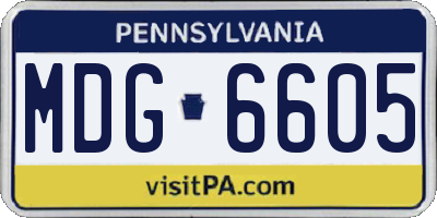 PA license plate MDG6605