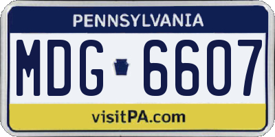 PA license plate MDG6607