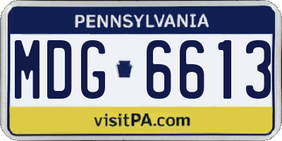 PA license plate MDG6613