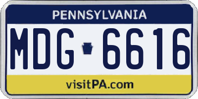 PA license plate MDG6616