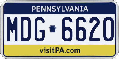 PA license plate MDG6620
