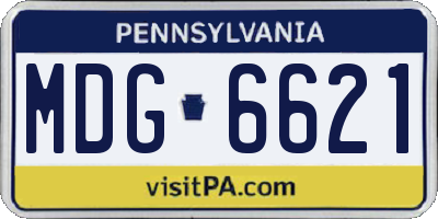 PA license plate MDG6621