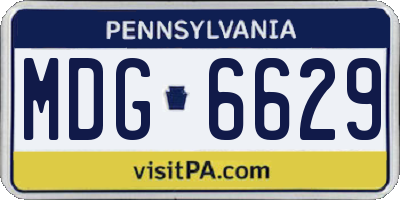 PA license plate MDG6629