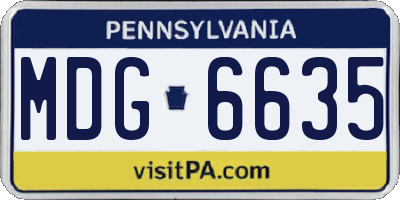 PA license plate MDG6635