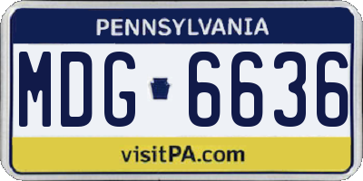 PA license plate MDG6636