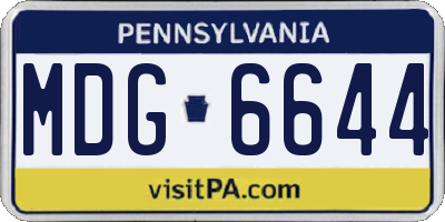 PA license plate MDG6644