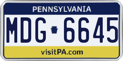 PA license plate MDG6645