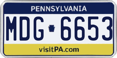 PA license plate MDG6653