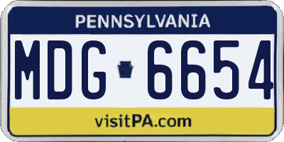 PA license plate MDG6654