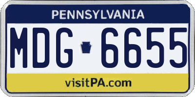 PA license plate MDG6655