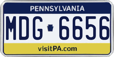 PA license plate MDG6656