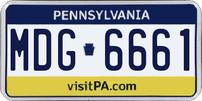 PA license plate MDG6661