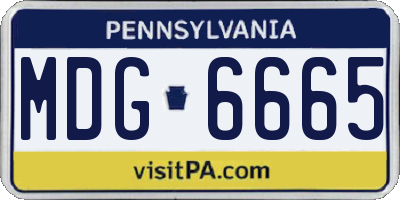 PA license plate MDG6665