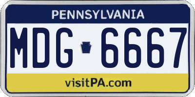 PA license plate MDG6667