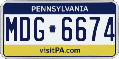 PA license plate MDG6674