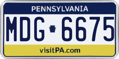 PA license plate MDG6675