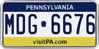 PA license plate MDG6676