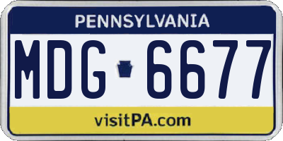 PA license plate MDG6677