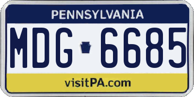 PA license plate MDG6685