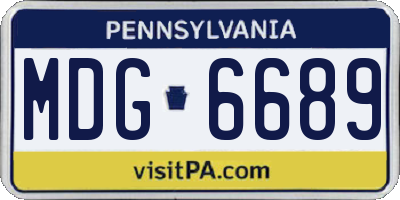 PA license plate MDG6689