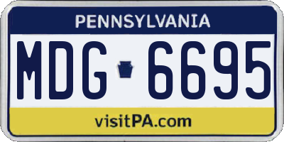 PA license plate MDG6695